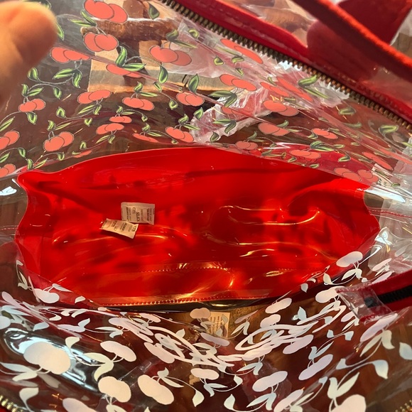 Ed Hardy Clear Tote with Cherry Design and Red Accents - Picture 5 of 7